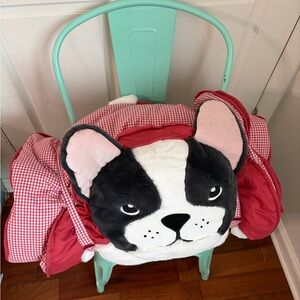 Pottery Barn Kids French Bulldog Red Gingham Sleeping Bag-No Monogram